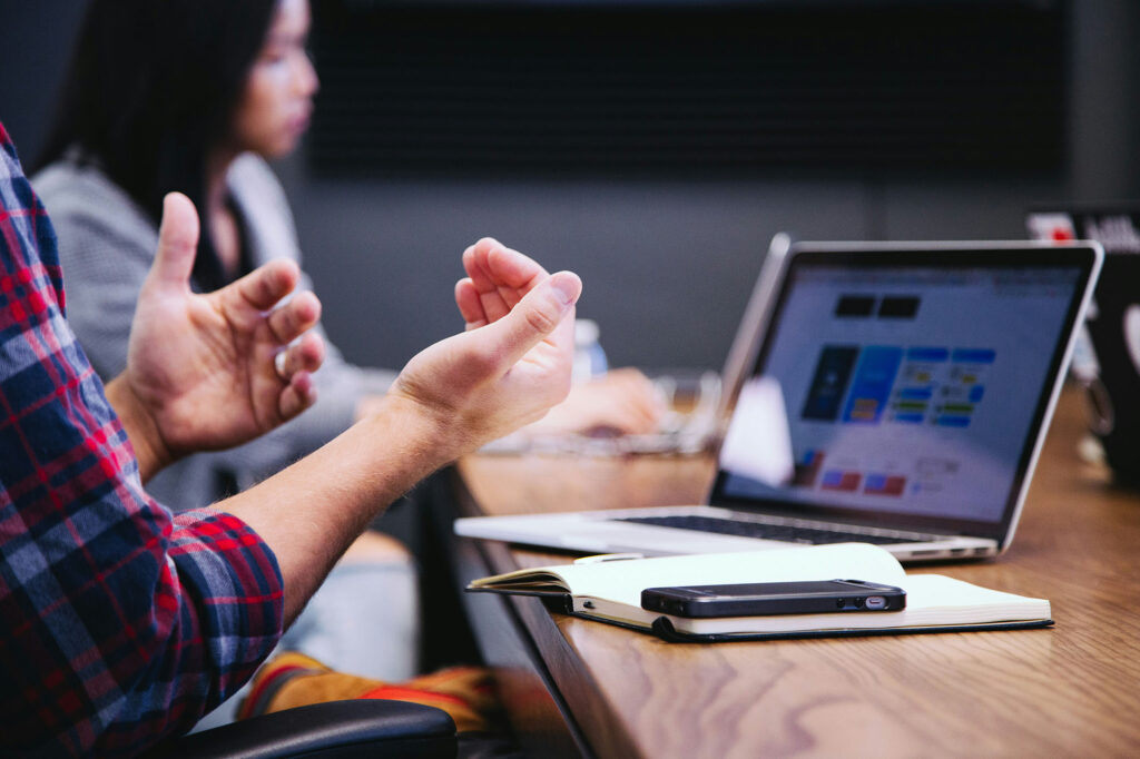 Marketing professional in a meeting